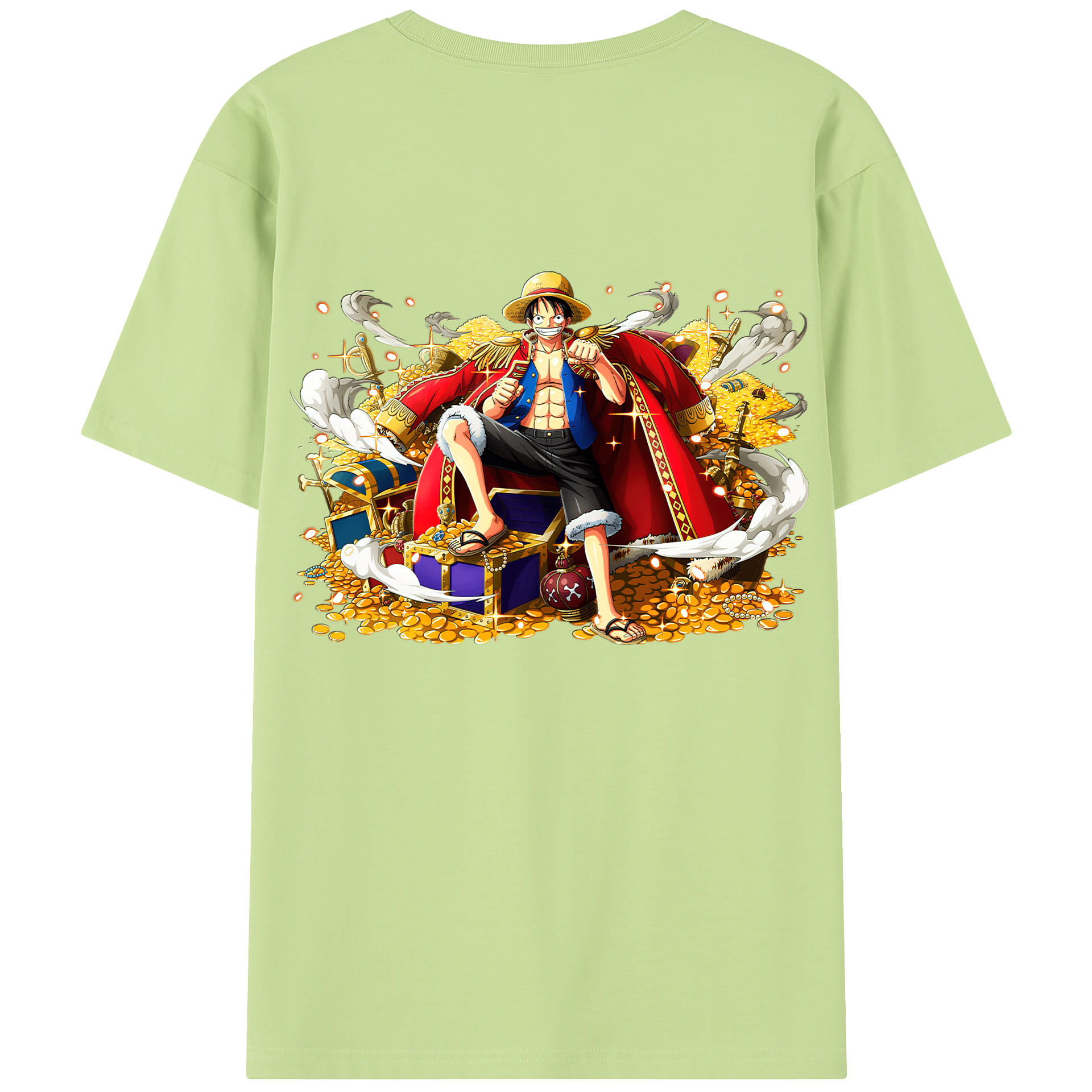 ワンピース モンキー・D・ルフィ ONE PIECE Monkey D. Luffy 綿100％半袖Tシャツ（背面プリント）